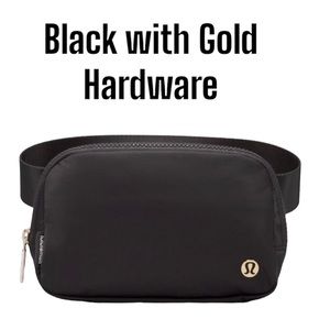 NWT lululemon Everywhere Belt Bag black and gold